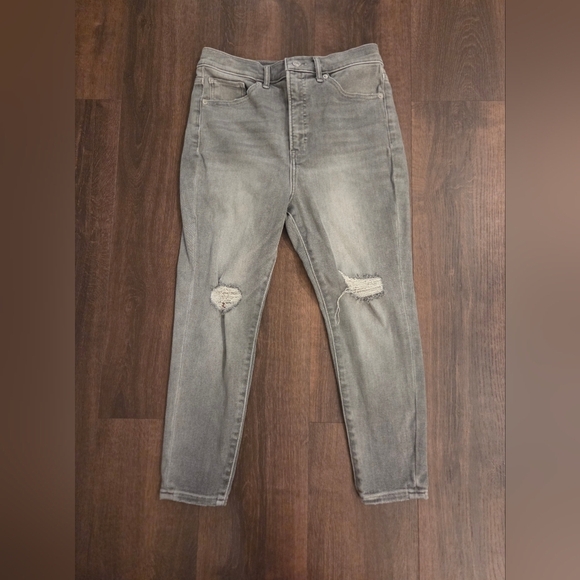 Express Denim - Express Gray Ripped Skinny Jeans
